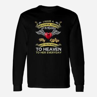 In Memorial Wife Every Day In Heaven For Husband Loss Wive Long Sleeve T-Shirt - Thegiftio UK
