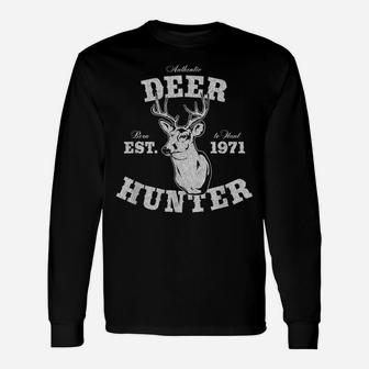 Mens 50 Year Old Deer Hunter 50Th Birthday Est 1971 Hunting Unisex Long Sleeve | Crazezy CA