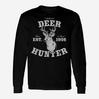 Mens 65 Year Old Deer Hunter 65Th Birthday Est 1956 Hunting Unisex Long Sleeve | Crazezy CA
