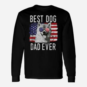 Mens American Flag Best Dog Dad Ever Shiba Inu Usa Unisex Long Sleeve | Crazezy
