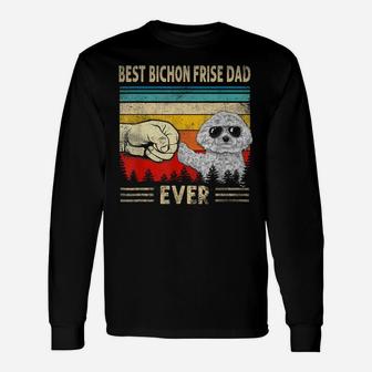 Mens Best Bichon Frise Dad Ever Bump Funny Dog Dad Father's Day Unisex Long Sleeve | Crazezy