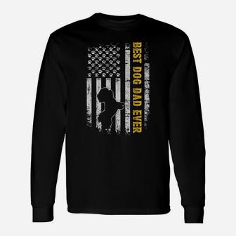 Mens Best Bichon Frise Dad Ever Usa Flag Dog Lover Father's Day Unisex Long Sleeve | Crazezy