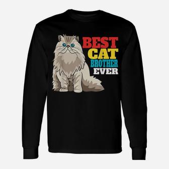 Mens Best Cat Brother Ever Cute Kitty Cat Lovers Best Cat Brother Unisex Long Sleeve | Crazezy