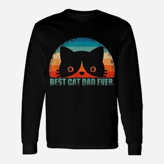 Mens Best Cat Dad Shirt Father's Day Gift From Wife Son Daughter Unisex Long Sleeve | Crazezy AU