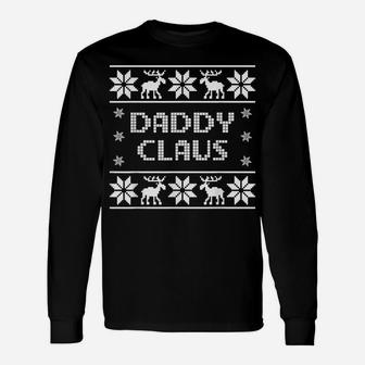 Mens Christmas Daddy Claus Funny Ugly Sweater Father Dad Kid Gift Unisex Long Sleeve | Crazezy
