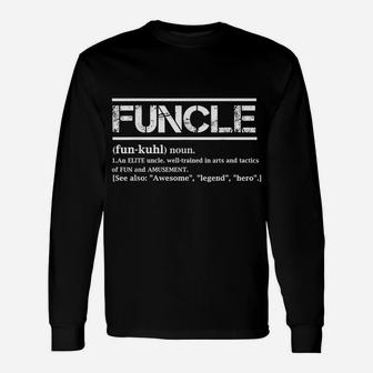 Mens Cool Uncle Gift Uncle B-Day Present Funcle Definition Uncle Unisex Long Sleeve | Crazezy