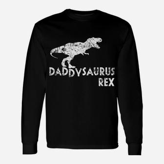 Mens Daddysaurus Rex Shirt, Funny Cute Dinosaur Father's Day Gift Unisex Long Sleeve | Crazezy