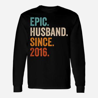 Mens Epic Husband Since 2016 | 5Th Wedding Anniversary 5 Years Unisex Long Sleeve | Crazezy