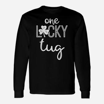 Mens Funny One Lucky Tug Shirt St Patricks Day Mens Unisex Long Sleeve | Crazezy