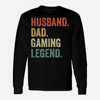 Mens Gamer Dad Funny Husband Dad Video Game Legend Father's Day Unisex Long Sleeve | Crazezy