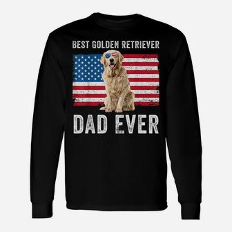 Mens Golden Retriever Dad American Flag Dog Lover Owner Christmas Unisex Long Sleeve | Crazezy