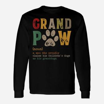 Mens Grand Paw Grandpa Dog Dad Definition Pawpa Father's Day Unisex Long Sleeve | Crazezy CA