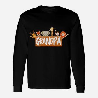 Mens Grandpa Zoo Birthday Shirt Family Costume Party Theme Unisex Long Sleeve | Crazezy DE