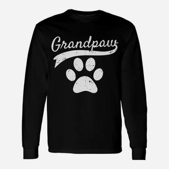Mens Grandpaw Grand Paw Dog Lovers Grandpa Vintage Athletic Gift Unisex Long Sleeve | Crazezy