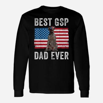 Mens Gsp Dad American Flag German Shorthaired Pointer Dog Lover Unisex Long Sleeve | Crazezy