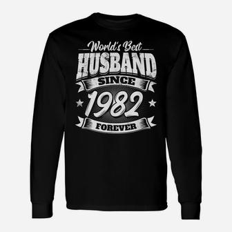 Mens Hubby Wedding Day Gift Best Husband Since 1982- Nuptial Day Unisex Long Sleeve | Crazezy