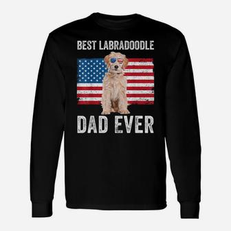 Mens Labradoodle Dad American Flag Labradoodle Dog Lover Owner Unisex Long Sleeve | Crazezy
