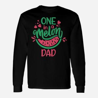Mens One In A Melon Dad Summer Fruit Watermelon Theme Kid's Party Unisex Long Sleeve | Crazezy CA