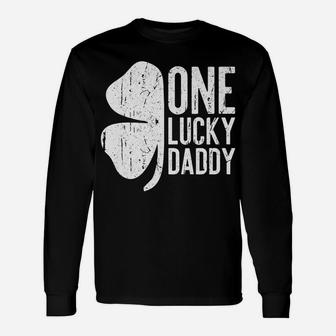 Mens One Lucky Daddy Vintage St Patrick Day Gift Unisex Long Sleeve | Crazezy