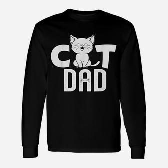 Mens Papa Kitty For Fathers Day And Christmas With Best Cat Dad Unisex Long Sleeve | Crazezy
