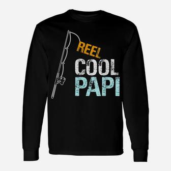 Mens Papi Gift From Granddaughter Grandson Reel Cool Papi Unisex Long Sleeve | Crazezy CA