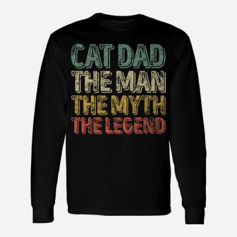 Mens Perfect Xmas Gift Papa Cat Dad The Man The Myth The Legend Unisex Long Sleeve | Crazezy