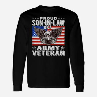 Mens Proud Son-In-Law Of Army Veteran Patriotic Military Family Unisex Long Sleeve | Crazezy DE
