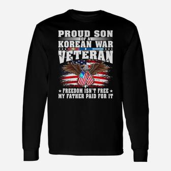 Mens Proud Son Of A Korean War Veteran Military Vet's Family Gift Unisex Long Sleeve | Crazezy AU
