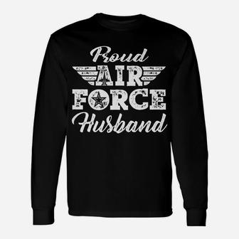 Mens Proud Us Air Force Husband Pride Military Family Spouse Gift Unisex Long Sleeve | Crazezy UK