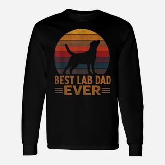 Mens Retro Labrador Dog Dad Shirt Golden Black Lab Father's Day Unisex Long Sleeve | Crazezy DE