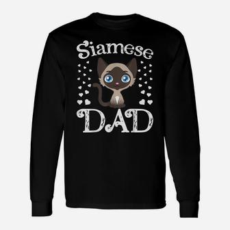 Mens Siamese Dad Funny Cute Adorable Siamese Cat Lover Daddy Unisex Long Sleeve | Crazezy DE