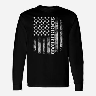 Mens Soccer Dad Funny Usa Flag Father's Day Gift Unisex Long Sleeve | Crazezy