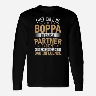 Mens They Call Me Boppa - Xmasfather's Day Grandpa Unisex Long Sleeve | Crazezy