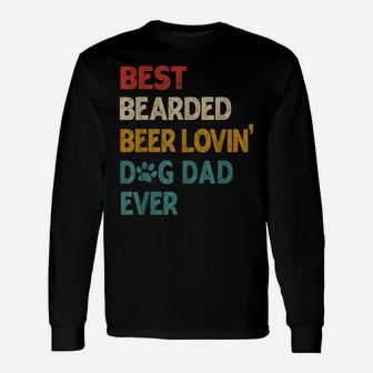 Mens Vintage Best Bearded Beer Lovin Dog Dad Unisex Long Sleeve | Crazezy AU