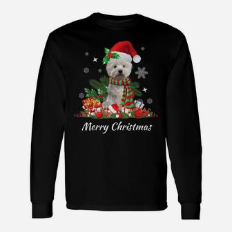 Mens Westie West Highland Terrier Merry Christmas Unisex Long Sleeve | Crazezy AU