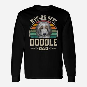 Mens World's Best Doodle Dad Vintage Sheepadoodle Dog Dad Unisex Long Sleeve | Crazezy AU