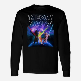 Meow Wars Cat Space Kitty Funny Gifts For Cats Lovers Unisex Long Sleeve | Crazezy