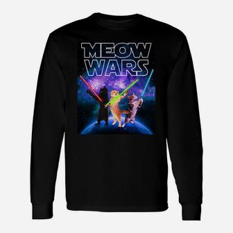 Meow Wars Cat Space Kitty Funny Gifts For Cats Lovers Unisex Long Sleeve | Crazezy