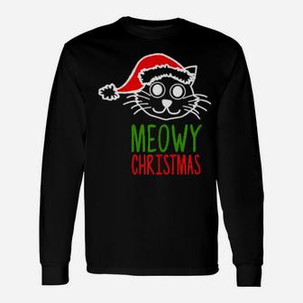 Meowy Chrismtas Meowy Catmas Cats Cat Xmas Long Sleeve T-Shirt - Monsterry