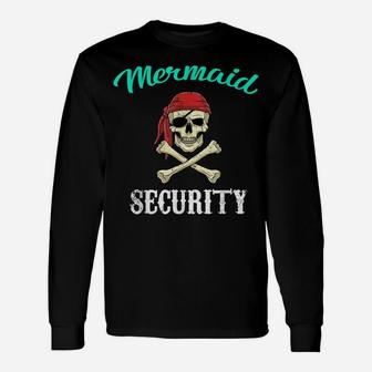 Mermaid Security Shirt Pirate Merman Funny Swimmer Party Unisex Long Sleeve | Crazezy AU