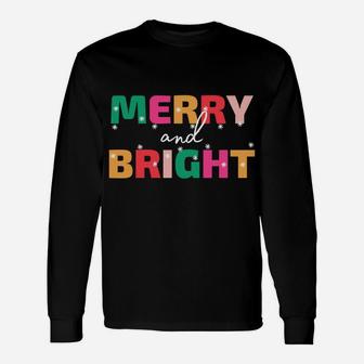Merry And Bright Winter Holiday Christmas Hannukah Kwanzaa Sweatshirt Unisex Long Sleeve | Crazezy CA