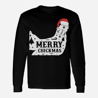 Merry Chickmas Clothing Holiday Gift Funny Christmas Chicken Sweatshirt Unisex Long Sleeve | Crazezy CA