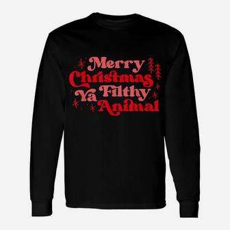 Merry Christmas Animal Filthy Ya Matching Christmas Pajama Unisex Long Sleeve | Crazezy