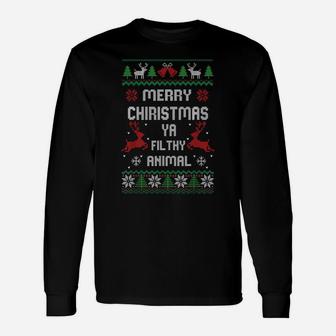 Merry Christmas Animal Filthy Ya Ugly Christmas Sweater Xmas Sweatshirt Unisex Long Sleeve | Crazezy