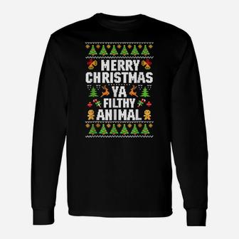 Merry Christmas Animal Filthy Ya Ugly Sweater Style Matching Unisex Long Sleeve | Crazezy