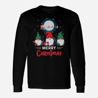 Merry Christmas Cute Gnomes Xmas Matching Pajama Santa Claus Sweatshirt Unisex Long Sleeve | Crazezy