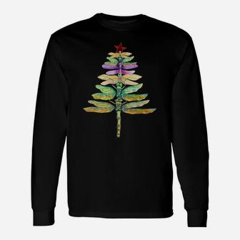 Merry Christmas Insect Lover Xmas Dragonfly Christmas Tree Sweatshirt Unisex Long Sleeve | Crazezy