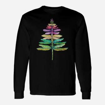 Merry Christmas Insect Lover Xmas Dragonfly Christmas Tree Unisex Long Sleeve | Crazezy