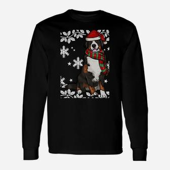 Merry Christmas Ornament Bernese Mountain Dog Xmas Santa Sweatshirt Unisex Long Sleeve | Crazezy