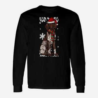 Merry Christmas Ornament German Shorthaired Pointer Xmas Sweatshirt Unisex Long Sleeve | Crazezy CA